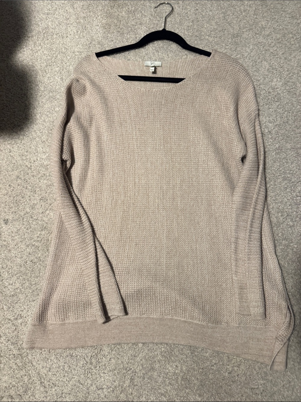 Joie Light Beige Scoop Neck Knit Sweater